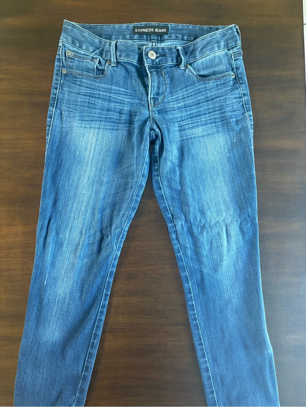 Express Women's Skinny Jeans in Medium Blue Wash